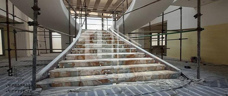 سنگ پله شیراز، قیمت، خرید و نصب مرمریت و چینی (تسورو استون) | 📞 09125549558